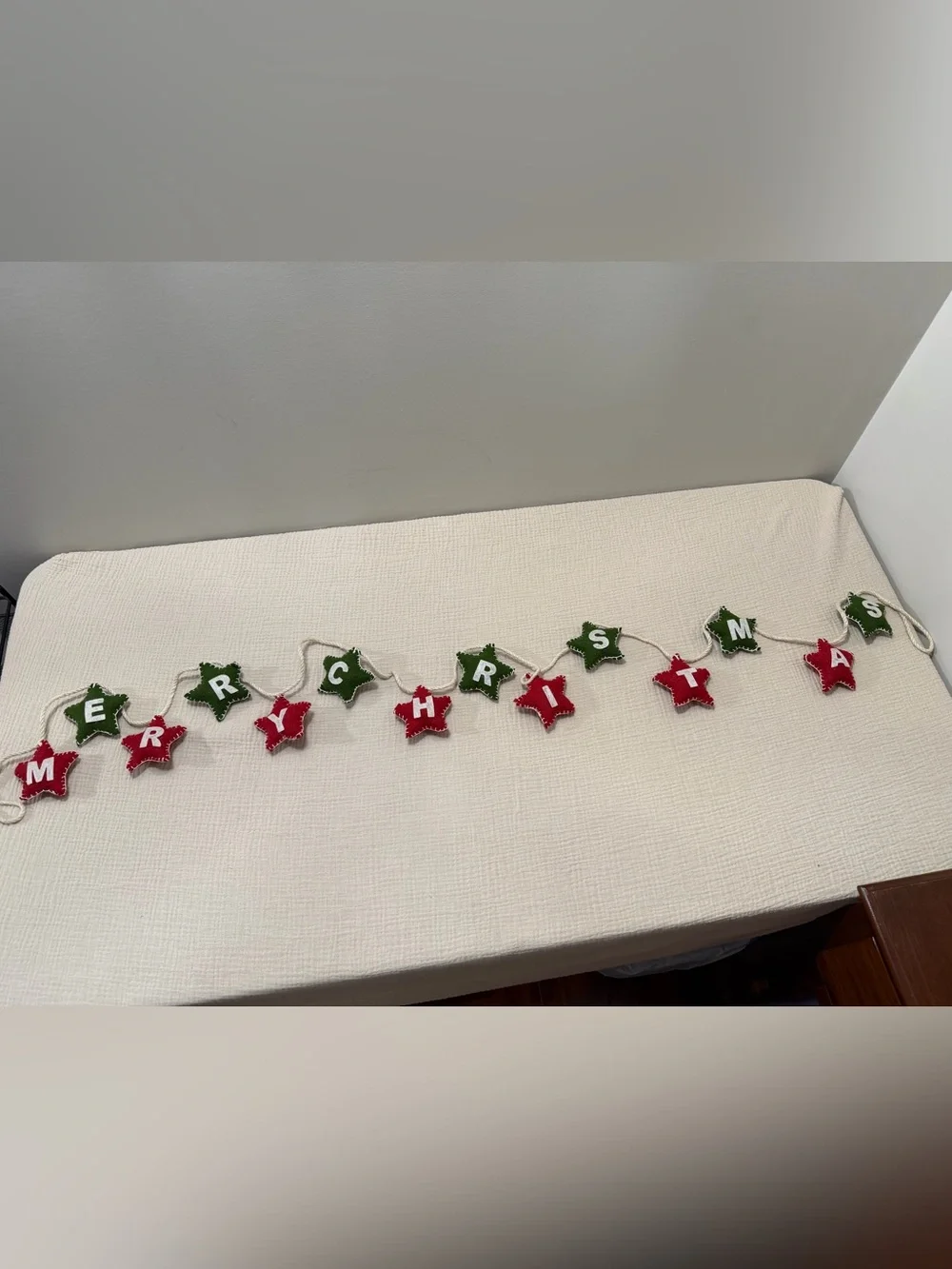 Festive Red & Green 'Merry Christmas' Felt Holiday Garland